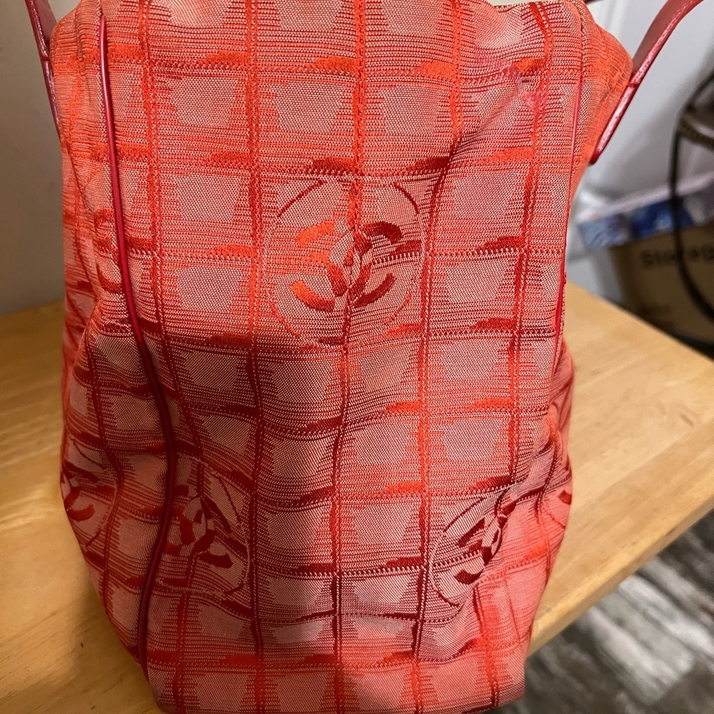 Chanel Red New Travel Line Nylon Tote - Picture 4 of 13